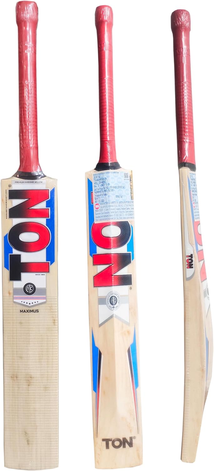 SS Size 4,5,6 Kids Children Bats Kashmir Willow Cricket Bat, Exclusive Cricket Bat for Junior with Full Protection Cover (4, TON Maximus)